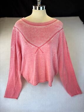Marc New York Performance Pink Cropped High Low Sweatshirt Woman's Size M C4